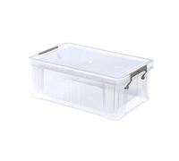 2X Allstore Container with Silver Clamp, Plastic, Natural, 10 Litre