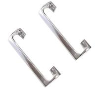 2X Aluminium Cranked Door Handles, 230mm Office Door Pulls with Screws