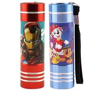 2x Aluminium LED Torches, Super Bright Flashlight for Kids, 9 LED Torch Night Light with Lanyard, Including 3 AAA Small Hand Torch 8.7cm, Xmas Gifts Outdoor Travel Emergency 3+ Years [Energy Class A+]