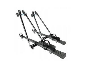 2x Amos Lockable Roof Bike Rack Rail Profile Holder, 2 Bikes, Silver