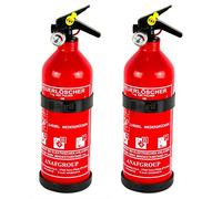 2x ANAF FIRE EXTINGUISHER ABC Powder Fire Extinguisher with Pressure Gauge/Holder 1 kg