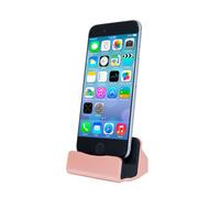 2X Aquarius Desktop Charging Dock & Braided Cables Rose Gold - Phone Power Stand For Site Office Desk
