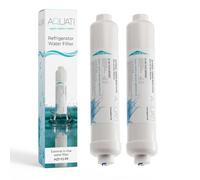2X Aquati in-Line Fridge Water Filter Compatible with Samsung DA29, LG, Daewoo, Beko, Bosch, Haier, Hotpoint, Replacement External Refrigerator Filter 1/4" Push-Fit Quick Connect Inline Filter