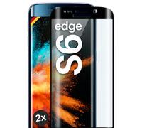 2x Armor Film For Samsung Galaxy S6 Edge Real Glass Full Screen Cover Tempere...