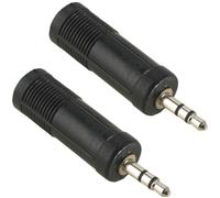 2X Audio Headphone Adapter 6.3Mm Socket Coupling To 3.5Mm Jack Plug