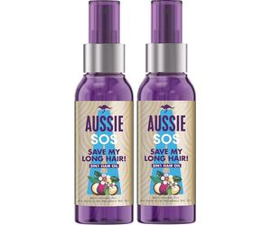 2x Aussie SOS Save My Long Hair 3 in 1 Hair Oil 100ml Avocado Oil &MacadamiaNut