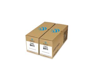 2x B411, 44574702 Toner Black Compatible with OKI B411 B431 B431dn MB461 MB471