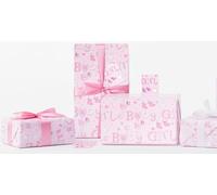 2x Baby Girl Wrapping Paper Set - 4 Sheets of Gift Wrap & 4 Tags, for Birthday Occasions, SE2595 - Bundled by GetInStyle Shop