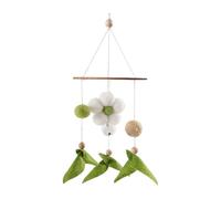 2x Baby Mobile Bells And Flowers - Musical Furniture for Children | Children's Bed Bells | Handmade Felt Floral Decor | Bohemian Ornament with Music Box for Crib, Briefing, Came