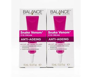 2x Balance Active Formula Snake Venom Marine Collagen Anti-Aging Eye Cream 15ml