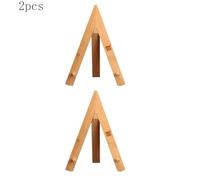 2X Bamboo Pu-Erh Tea Cake Stand Rack - Tripod Storage Holder Table Display