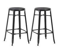 2x Bar Stools Kitchen Dining Bar Dinner Chair Black Multi Materials vidaXL