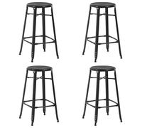 2x Bar Stools Kitchen Dining Bar Dinner Chair Black Multi Materials vidaXL