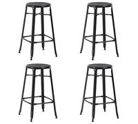 2x Bar Stools Kitchen Dining Bar Dinner Chair Black Multi Materials vidaXL