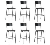 2x Bar Stools Kitchen Dinner Chair Solid Plywood Steel Multi Colours vidaXL