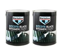 2X Bartoline Bitcote Black Bitumen Paint Anti-Corrosion Waterproof Flexible 5L