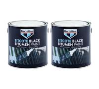 2X Bartoline Bitcote Black Bitumen Paint Anti-Rust Waterproofing Flexible 2.5L