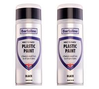 2X Bartoline Direct To Plastic Paint Black Direct Use Protective Coating 400Ml