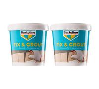2X Bartoline Fix Grout Wall Tile Ready To Use Fully Waterproof Cement-Based White 500G