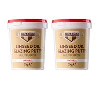 2X Bartoline Multi Purpose Linseed Oil Putty Glazing Wood Steel Natural 2Kg
