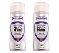 2X Bartoline Plastic Primer Quick Dry Plastic Paint Adhesion White Topcoat 400Ml