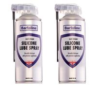 2X Bartoline Silicone Lube Spray Multi-Surface Anti-Corrosion Easy Straw 400Ml