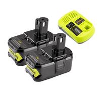 2X Battery / Charger 18V 6.0AH For Ryobi One+ Plus P108 Lithium RB18L50 RB18L40