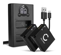 CELLONIC 2x Battery for Camera Compatible with Panasonic Lumix DMC-LX100, Lumix DC-LX100 II, Lumix DC-GX9, DMW-BLG10 - (980mAh, 7.4V) + Dual Charger