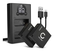 CELLONIC 2x Battery for Camera Compatible with Panasonic Lumix DMC-LX100, Lumix DC-LX100 II, Lumix DC-GX9, DMW-BLG10 - (730mAh, 7.4V) + Dual Charger