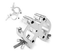 2x BeamZ BC50-500D Swivel Coupler Aluminium Truss Clamp Set - Heavy Duty 500kg Load Capacity for Stage Lighting Rigging & DJ Event Installations (Fits 48-51mm Pipes)