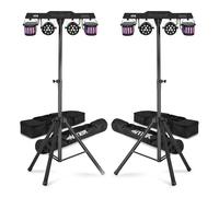 2X BeamZ CLS Party Bar Kore LED DJ Party Light Bars with Stands, Bags and DMX Cable, Disco Light Bar Kit with PAR and Derby Effects for Parties, DJs and Events