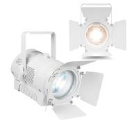2x BeamZ Pro BTK050Z-5 WH Mini Fresnel Spot Lights, 5-Pin DMX, White | 2700K-6500K, CRI 92, 10-60 degree zoom, barn doors, silent cooling, P-Con power, 16-bit dimming