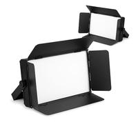 2x BeamZ SFP100 100W LED Softbox Panel TV Studio Lighting | Film Production Light | TV Production Light with Cool/Warm White Control, Flicker-Free Dimming, DMX Control, Barn Doors & Silent Operation
