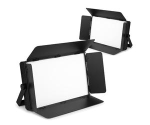 2x BeamZ SFP200 LED Softbox Panel - 200W Studio Lights for TV Studio Lighting, Film Production Light, TV Production Light & LED Panel Photography Lighting with Barn Doors & DMX Control