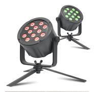 2X BeamZ SlimPar35 LED Par Can Light Package - Compact Event Lighting Package with Floor Stands, RGB DJ Uplighting Package, Sound Activated & DMX Control, Stage Wash Lighting Kit