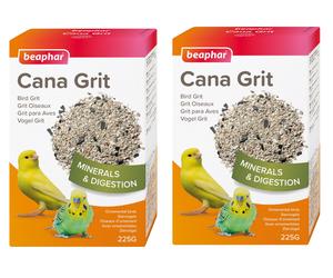 2X BEAPHAR CANA GRIT BIRD BUDGIE FINCH CANARY MINERAL GRIT AIDS DIGESTION 225G