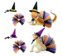2x Bearded Dragon Outfits, Reptile Apparel Pet Supplies, Small Pet Halloween Witch Costume, Lizard Witch Outfit, For Snake Turtle Gecko Chick Hedgehog Hamster Bird Amphibian Parrot Halloween Party