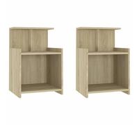 2x Bed Cabinets Sonoma Oak Engineered Wood Bedside Nightstand Furniture vidaXL