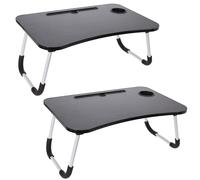 2x Bed Tray Drawer Cup Holder Foldable Laptop Tray Bed Table