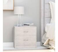 2X Bedside Cabinet Side Table Bed Cabinet Nightstand Engineered Wood vidaXL