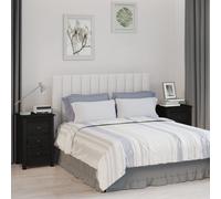 2x Bedside Cabinets Black Solid Pine Wood 40x35x61.5cm 3-Drawer Nightstands Pair