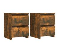 2x Bedside Cabinets - Modern Wooden Nightstand & End Table for Bedroom
