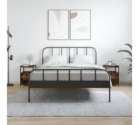 Vidaxl Bedside Cabinets 2 Pcs Smoked Oak 34X35.5X50 Cm Engineered Wood