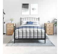 2X Bedside Cabinets Side Table Nightstand Bedside Table Engineered Wood vidaXL