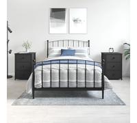 2X Bedside Cabinets Side Table Nightstand Bedside Table Engineered Wood vidaXL