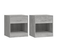 2x Bedside Cabinets with Drawer Nightstand Bedroom Table Multi Colours vidaXL