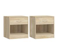 vidaXL Nightstand 2 pcs with Drawer Oak Colour