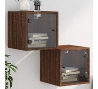 2x Bedside Cabinets with Glass Doors Nightstand Bed Side Table End Table vidaXL