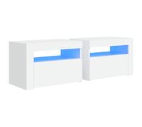 2x Bedside Cabinets with LEDs Nightstand Bed Cabinet Multi Colours vidaXL