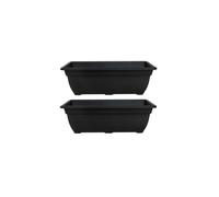 2x Bell Trough Planter Plant Pot 50cm Plastic Black Colour Garden Pot